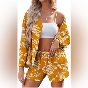 2 piece scribble print set